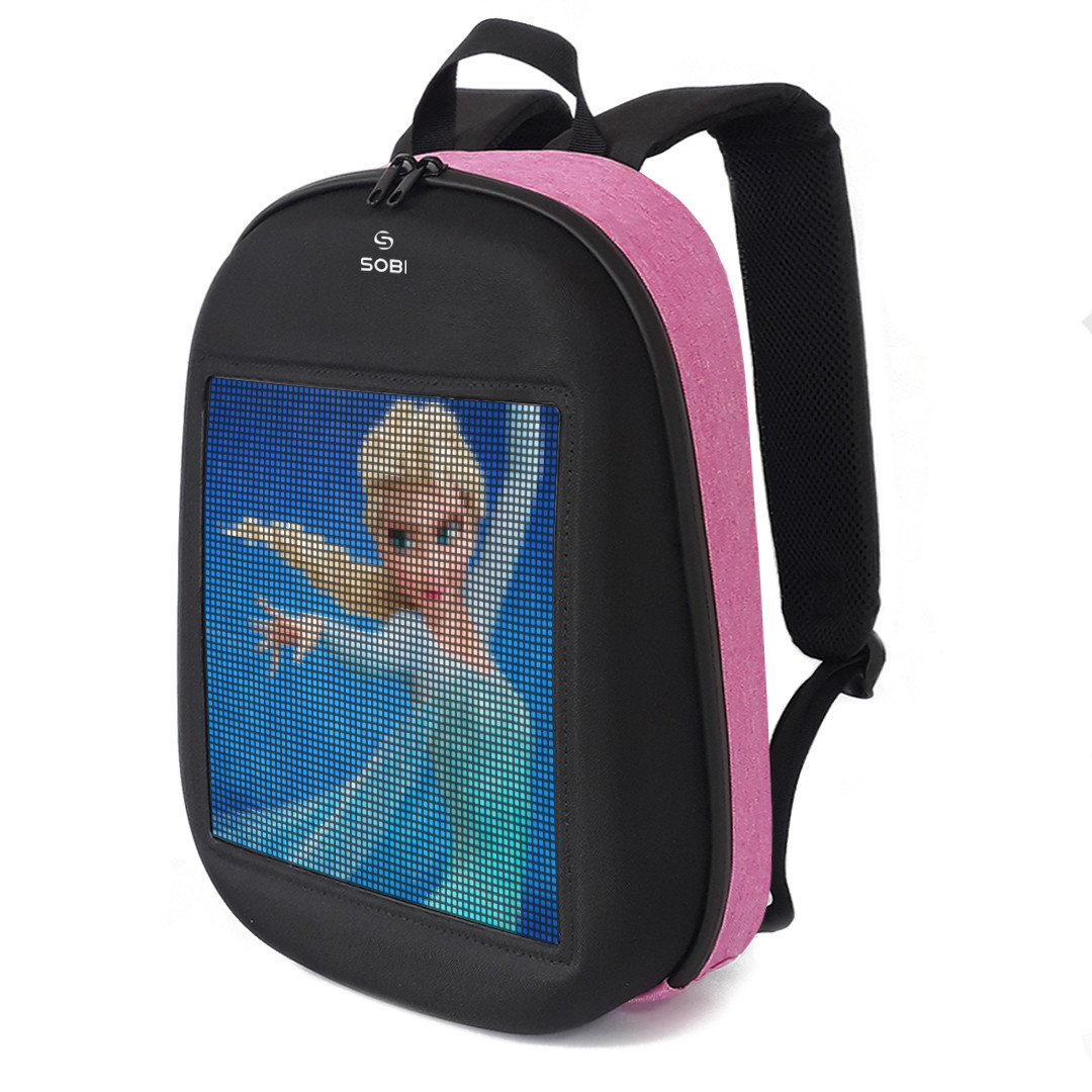 Backpack Sobi Pixel SB9702 Pink  with LED screen 