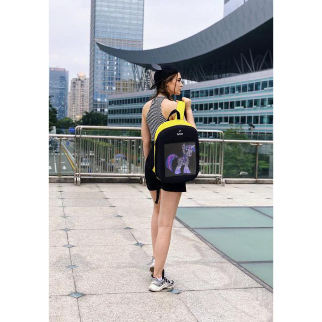 Backpack Sobi Pixel SB9702 Yellow with LED screen 