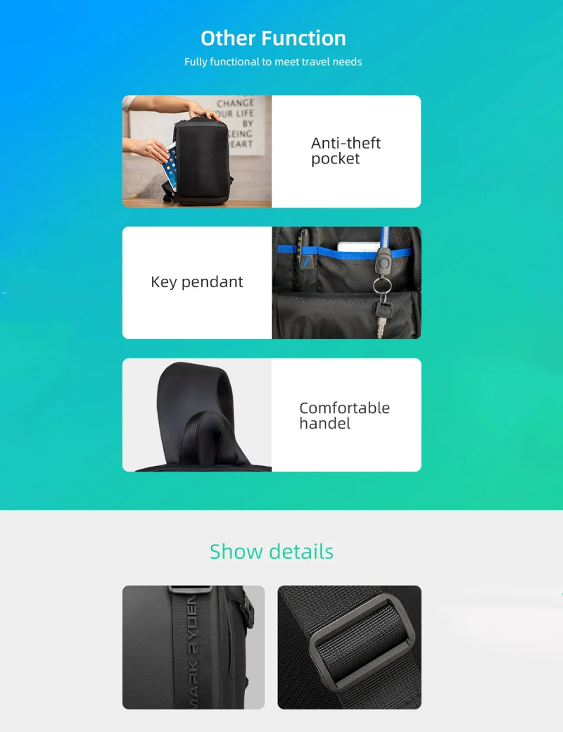 Backpack with one strap Mark Ryden Xero Black