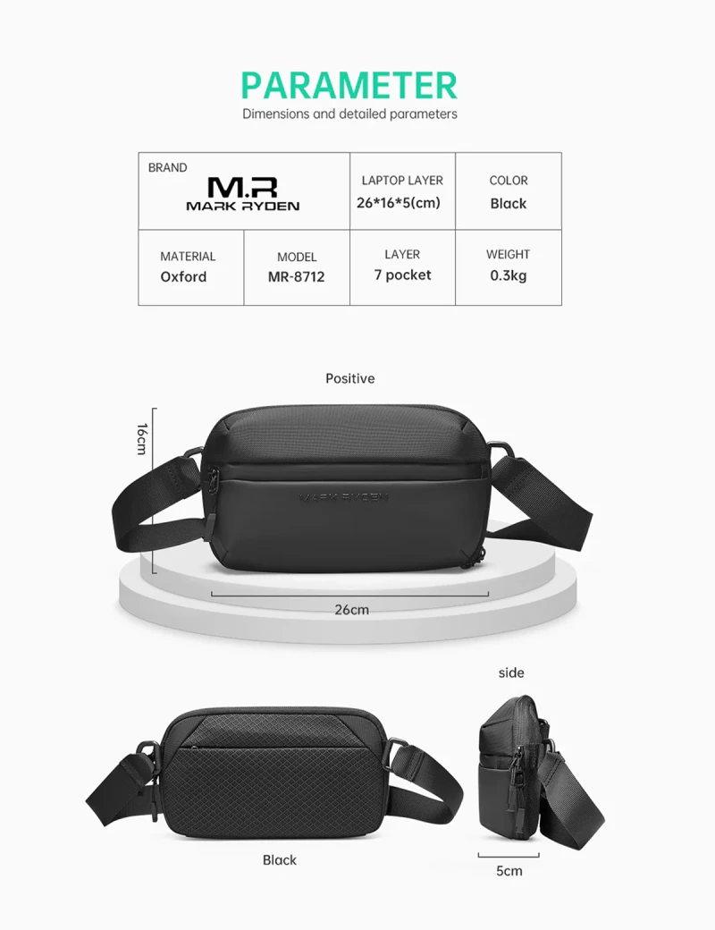 Single Shoulder Bag Mark Ryden Easement MR8712 Black