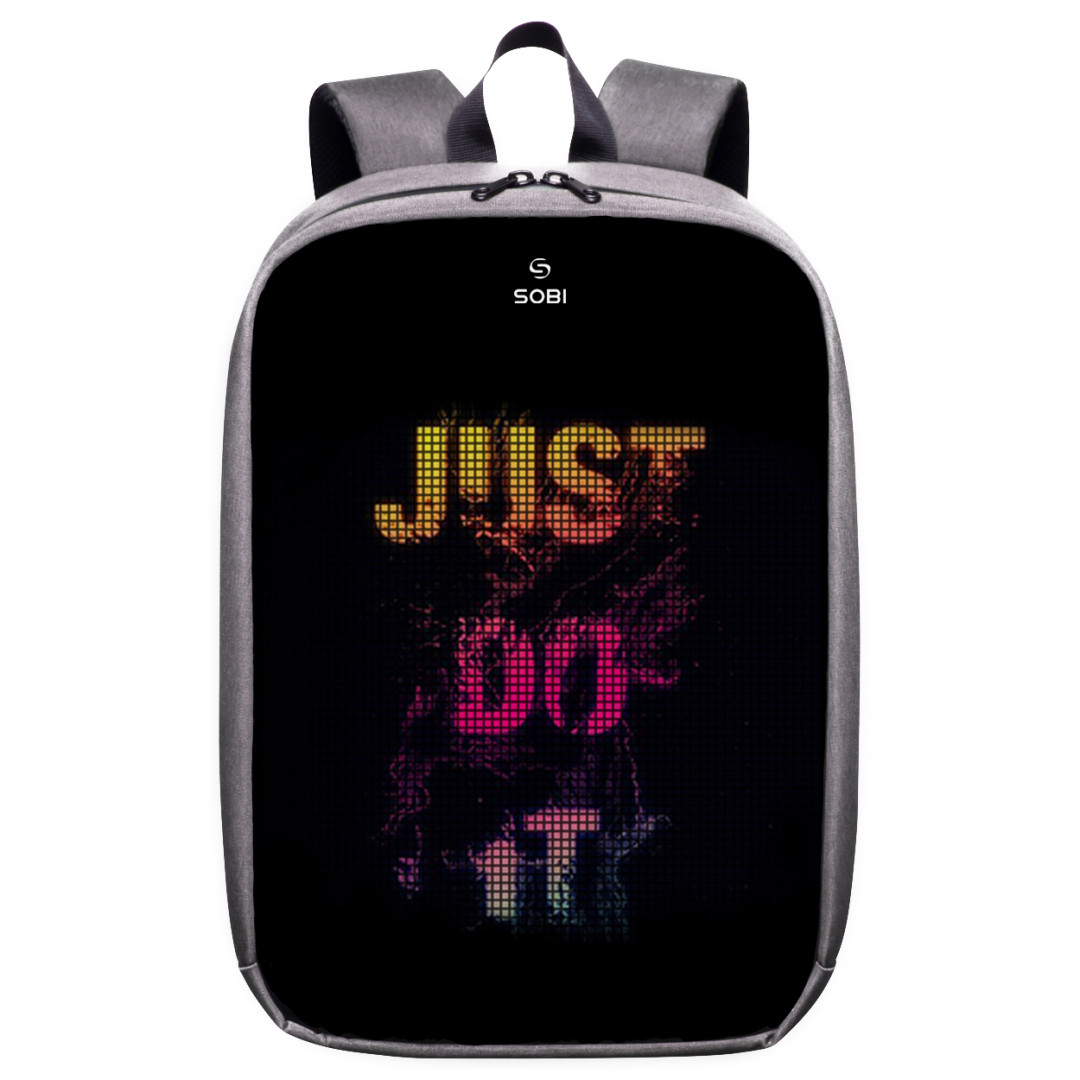 Backpack Sobi Pixel Max SB9703 Gray with LED screen 