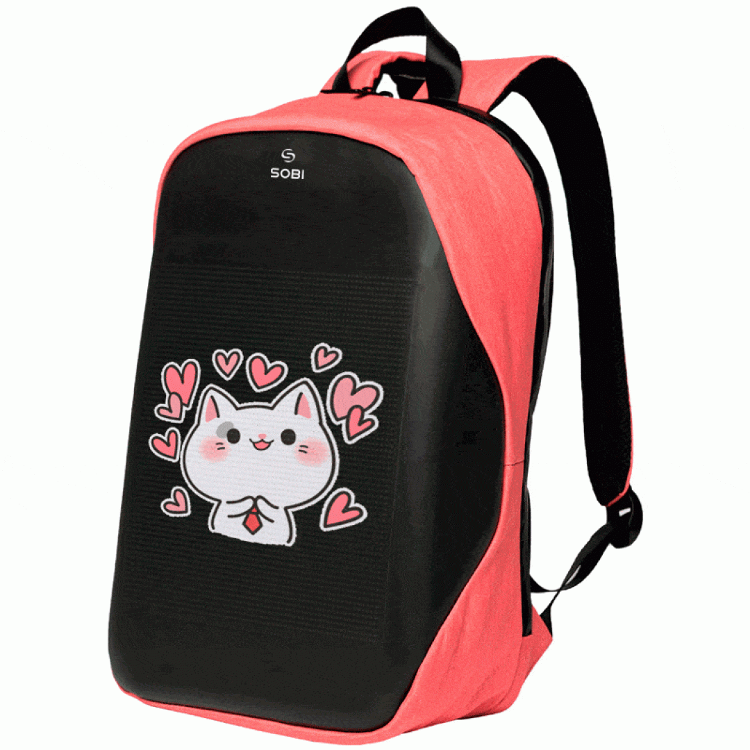 Backpack Sobi Pixel Neo SB9704 Pink with LED screen 